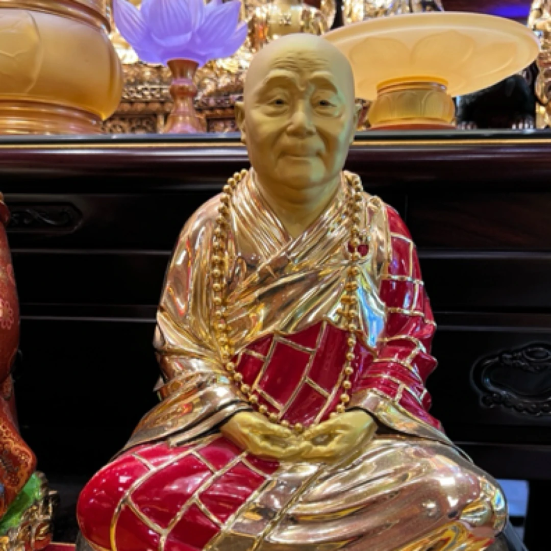 家用供奉装饰本焕长老铜像工艺品