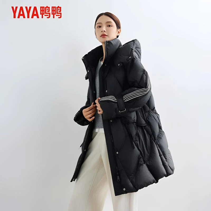 YAYA/鸭鸭羽绒服女中长款爆款冬季新款韩版时尚加厚外套citywarm