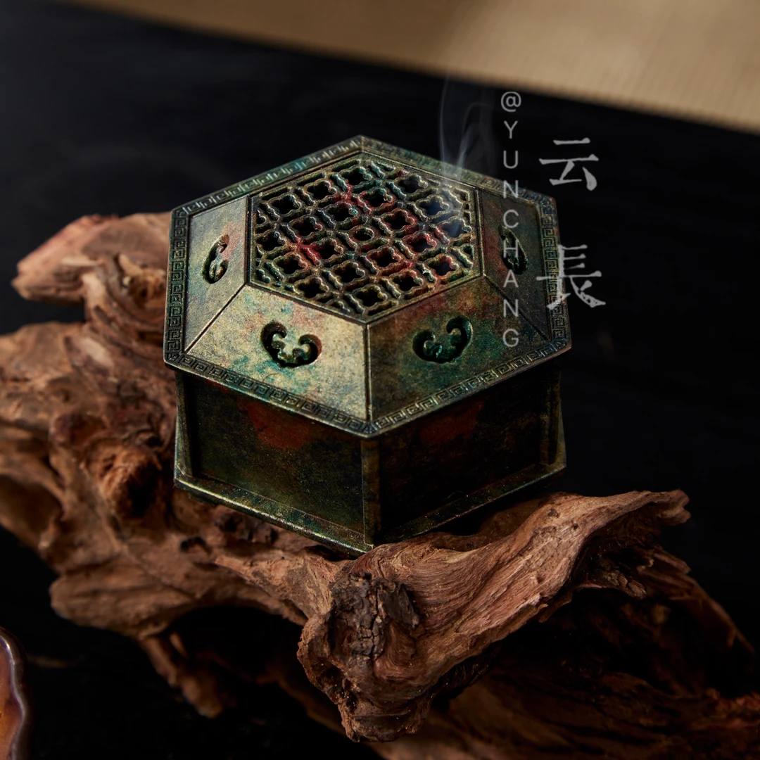 云长 六边形古风香炉创意设计家居装饰