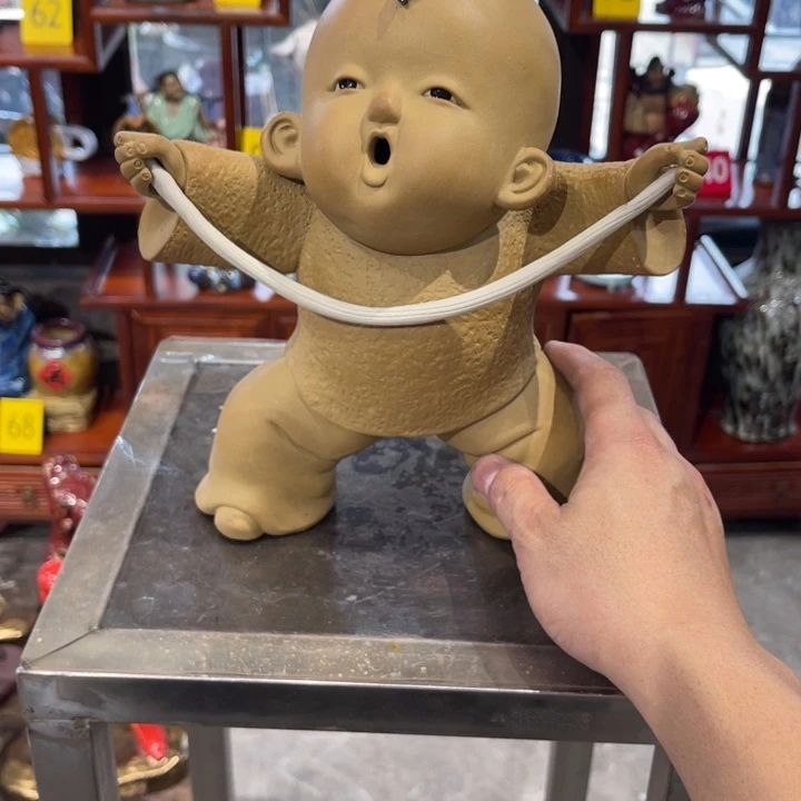 云***心石湾公仔衬托盆景漂亮