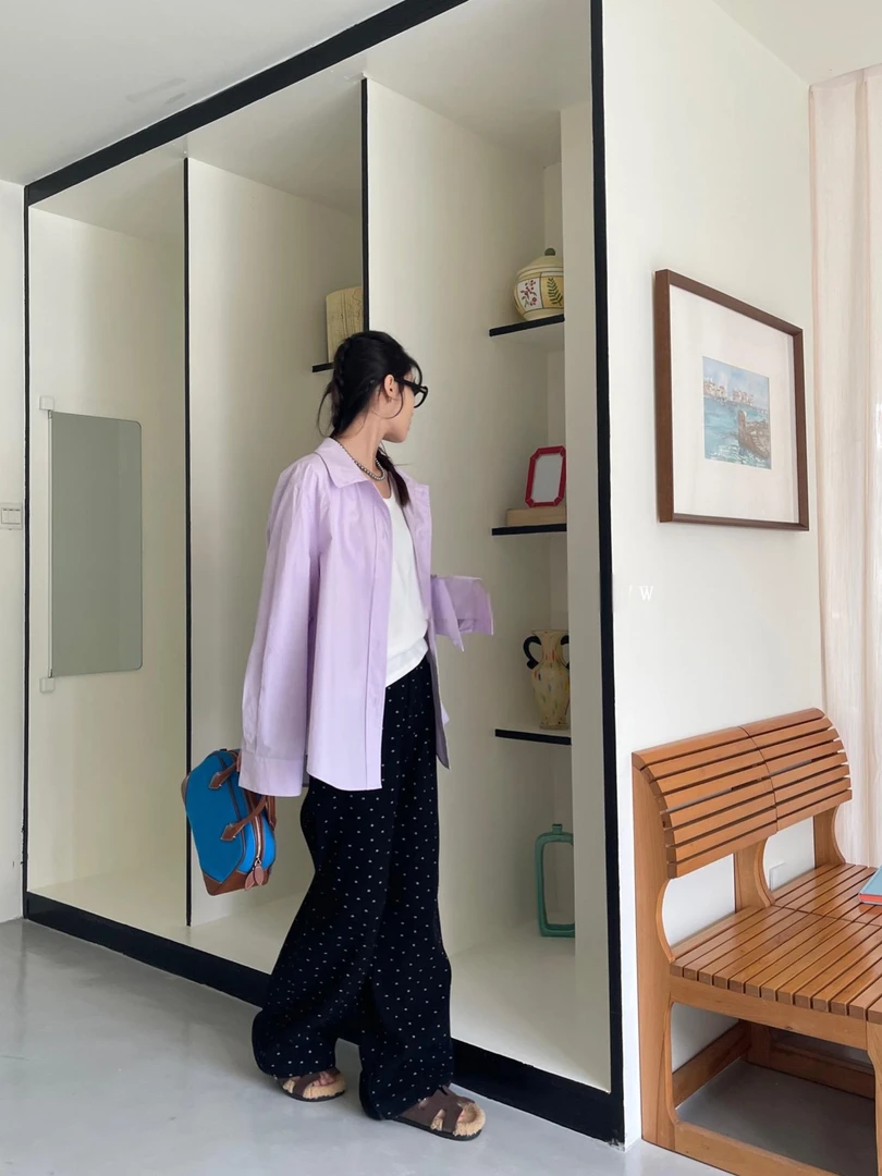 【福福!NO!NO!NO!】设计感细节满满棉质衬衣24002