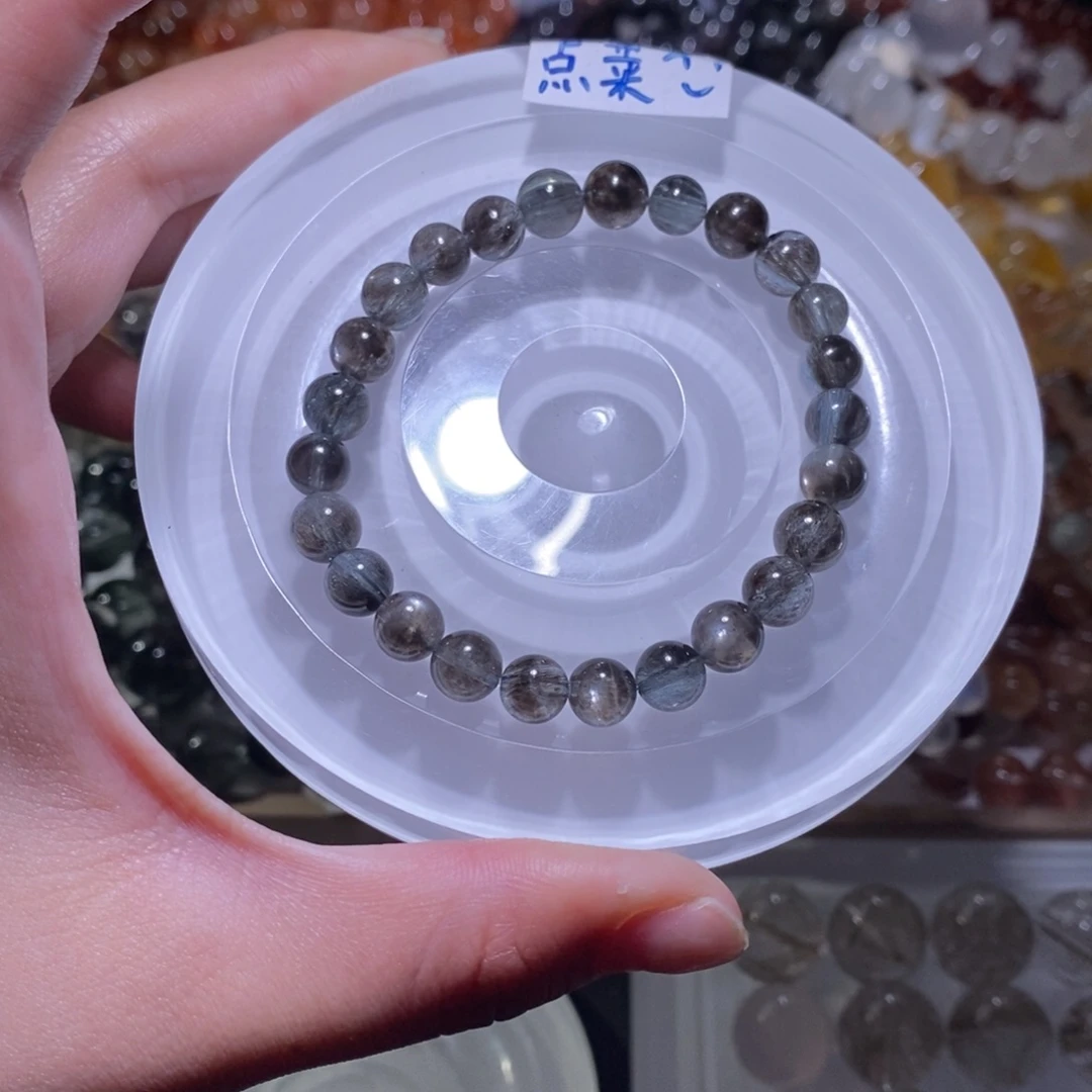 手链水晶未镶嵌黑爆闪海蓝宝