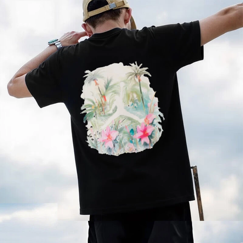 jordan后背印花潮流T恤 NIke耐克短袖男2020新款黑色半袖IB7521