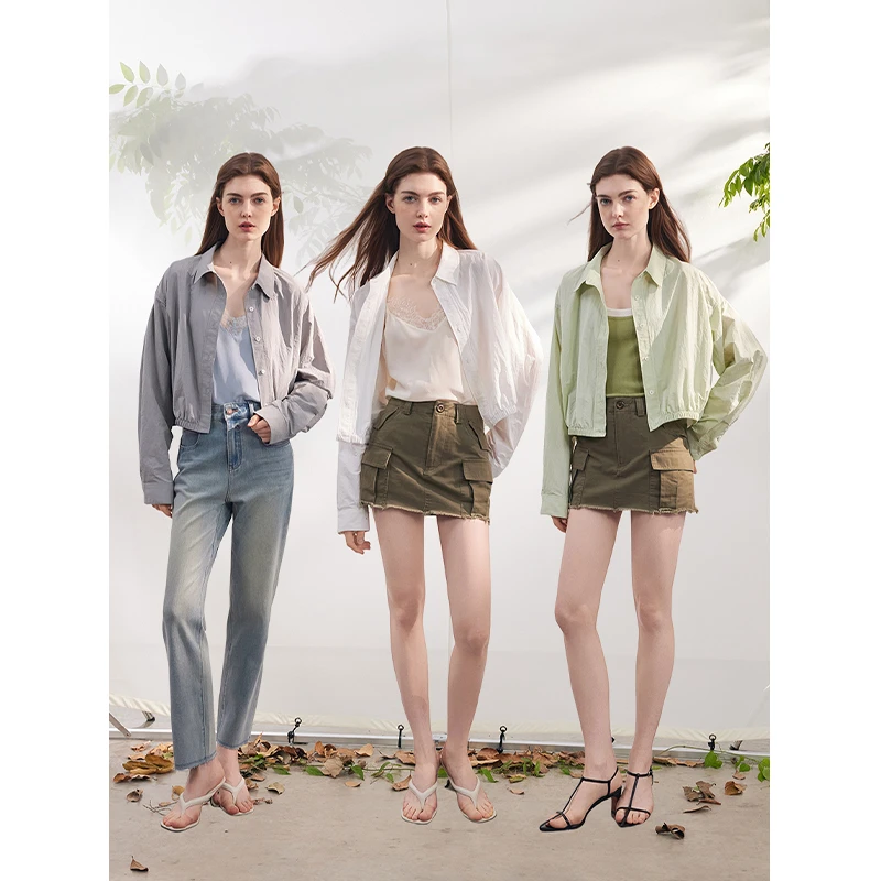 Mix Selection｜晴云衫 轻薄宽松短款P50＋防晒衬衫夏MSGBJW0576