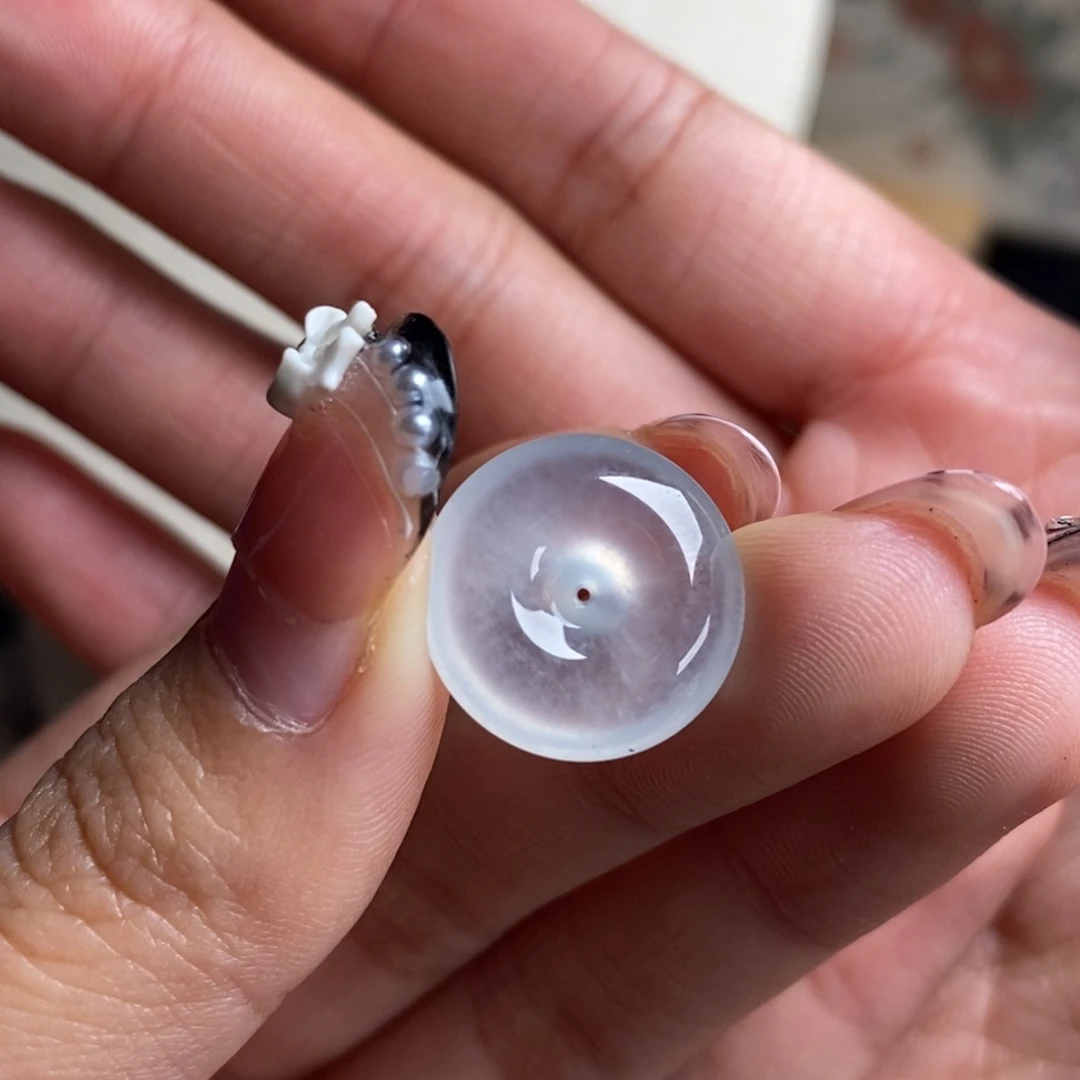 翡翠未镶嵌颈饰高冰种透白冰透精致平安扣吊坠