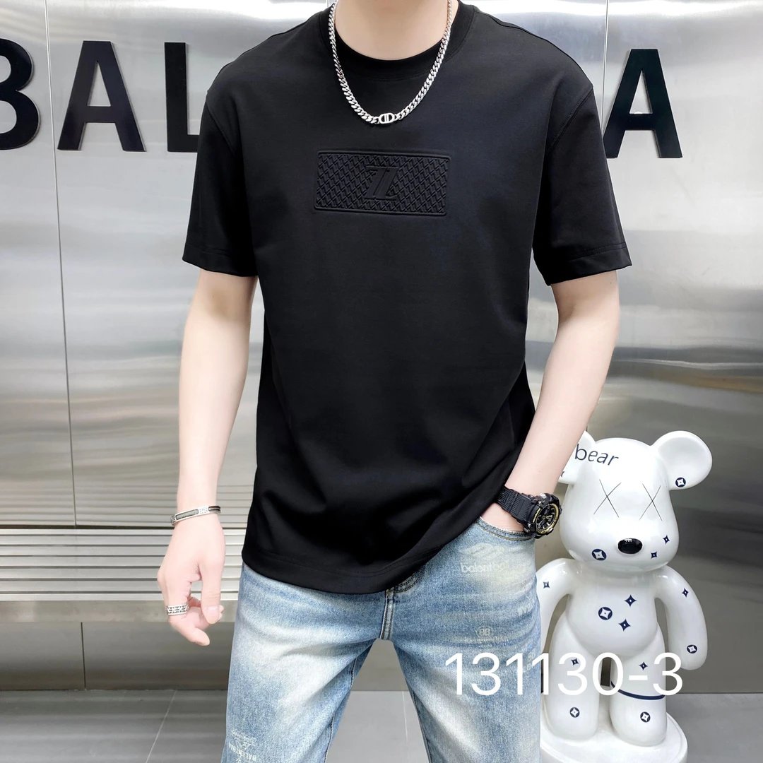 【高货简陋】胸口提花夏季高货短袖男士131130潮流圆领时尚休闲