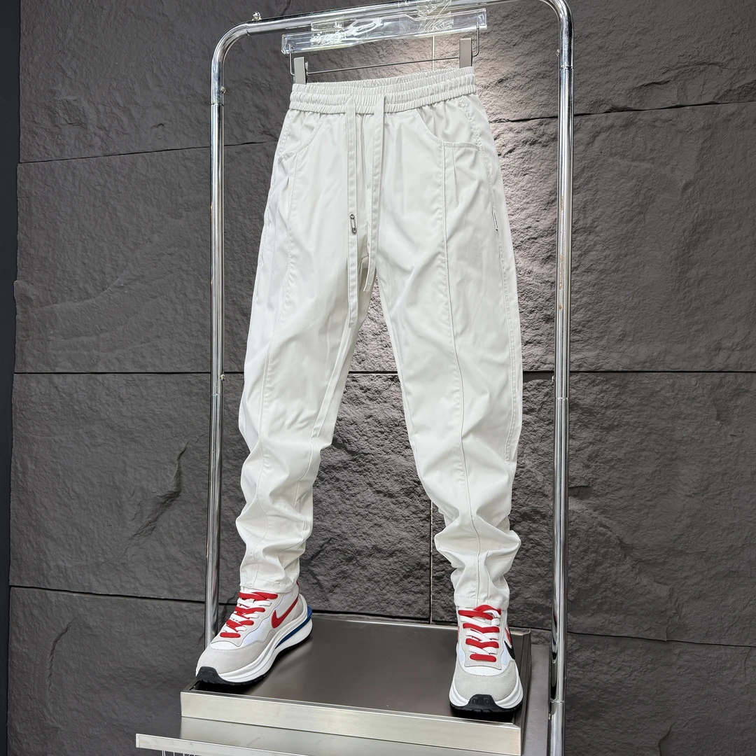 2025新款弹力松紧腰男士休闲裤束脚裤百搭日系男士弹力束脚休闲裤