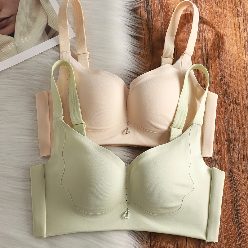 调整型无痕内衣女夏薄款小胸聚拢显大收副乳防下垂无钢圈文胸罩