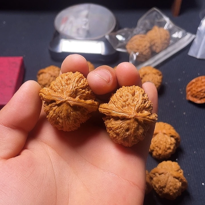 文玩核桃吊坠白狮子