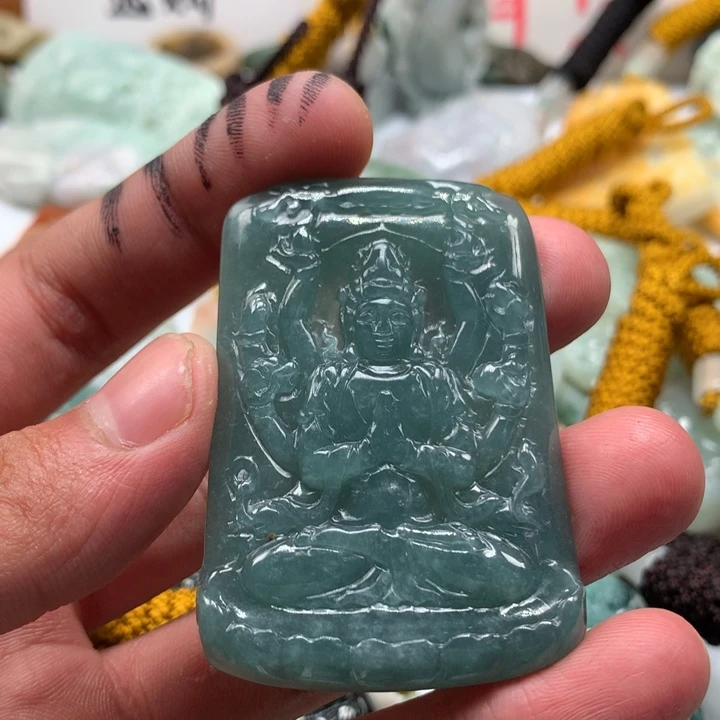 翡翠未镶嵌颈饰保真天然a货翡翠