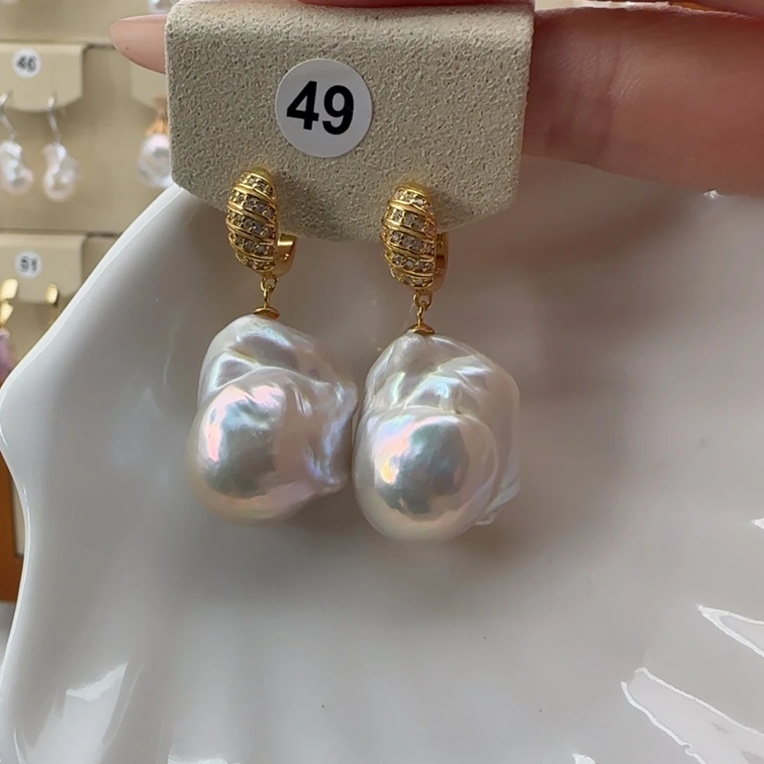 淡水珍珠耳饰银S925镶嵌宠**生