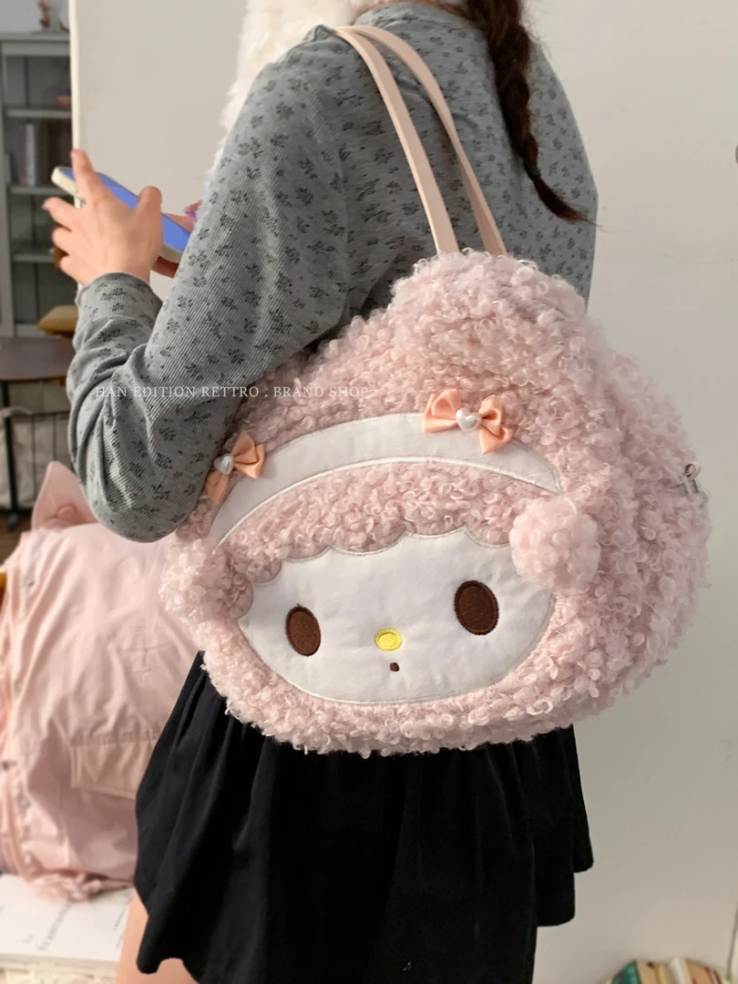 毛茸茸可爱包包女款爆款2025新款冬季毛绒单肩包大容量百搭通勤包