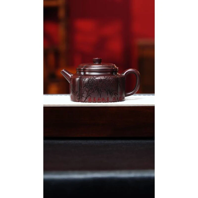 宜兴紫砂 筋纹德钟 龙山古乌泥 吴国政 h076