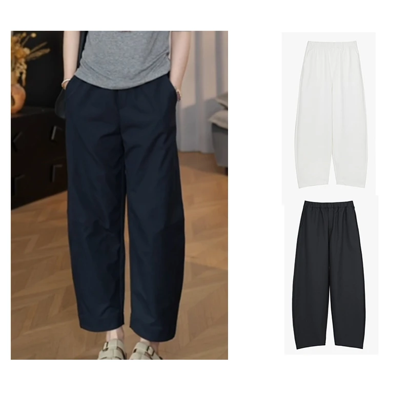 （舒柔特)老钱风女装弯刀裤山本九分裤