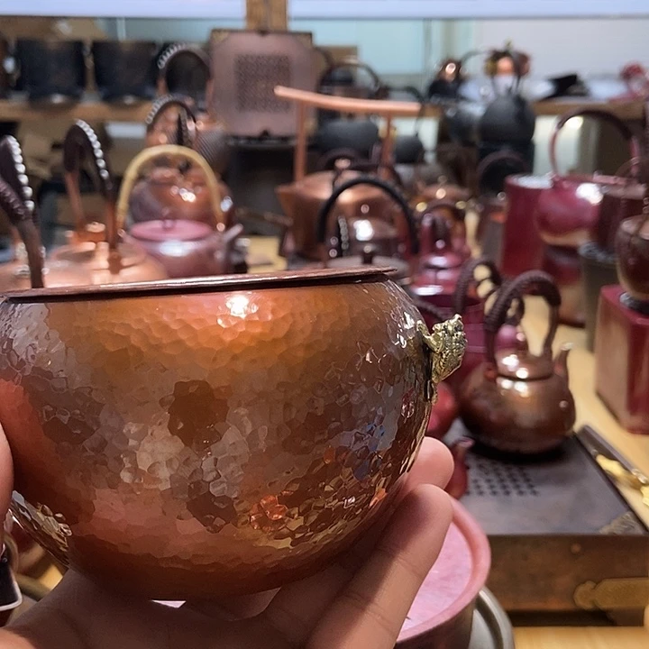 纯手工制作紫铜铜壶