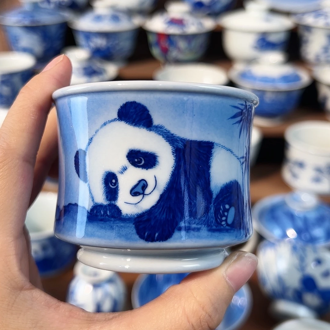 泥藝瓷梦熊猫小蛮腰