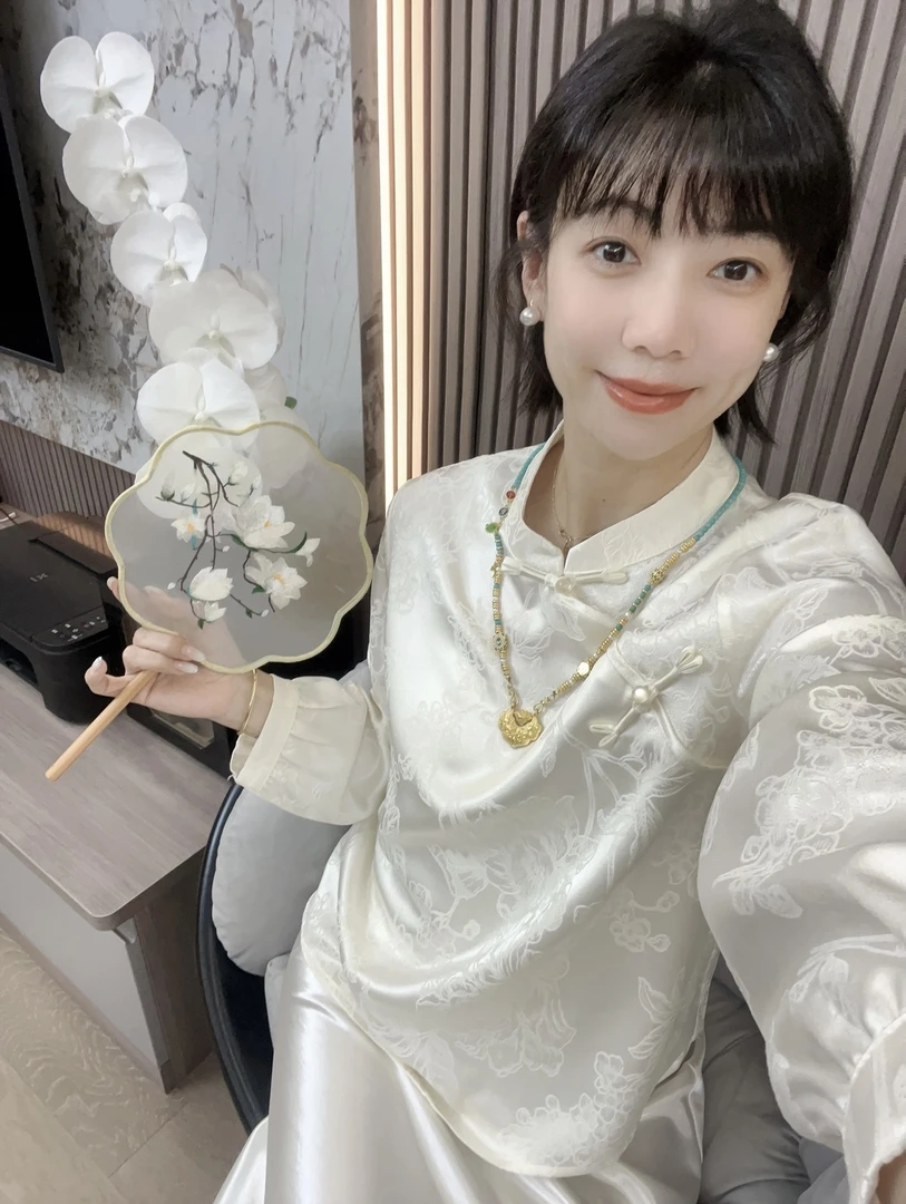 【语茉春款】新中式国风大提花简约大气时尚气质小衫上衣