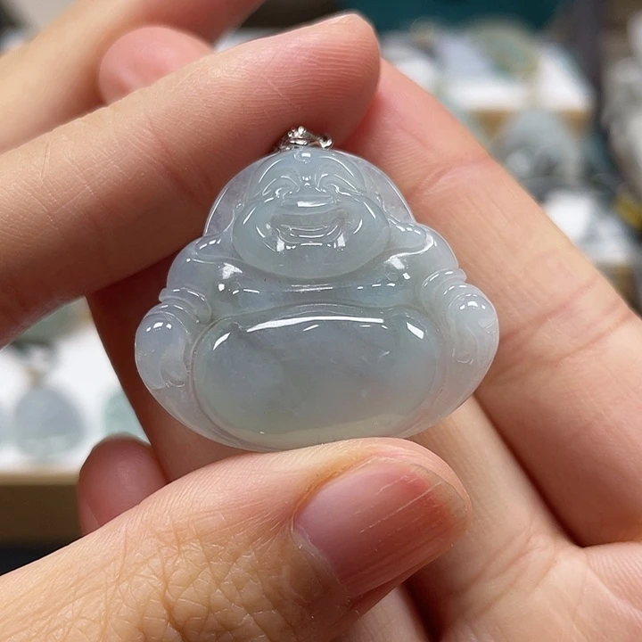 翡翠未镶嵌颈饰天然翡翠佛公16号