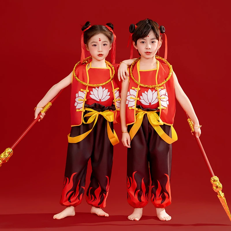 魔童降世男女全套哪咤儿童运动会开幕式入场服装六一啦啦队演出服