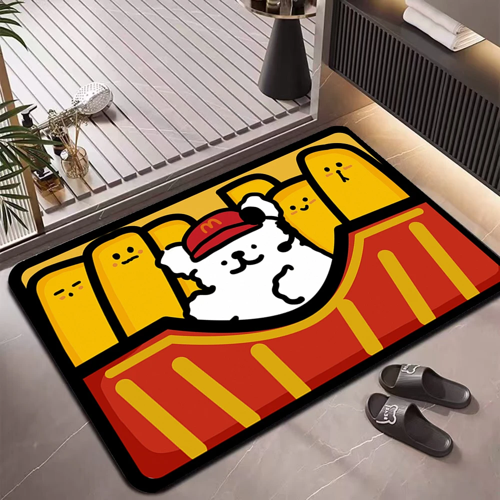 可爱卡通线条狗硅藻泥浴室地垫卫生间门口防滑吸水家用速干脚垫