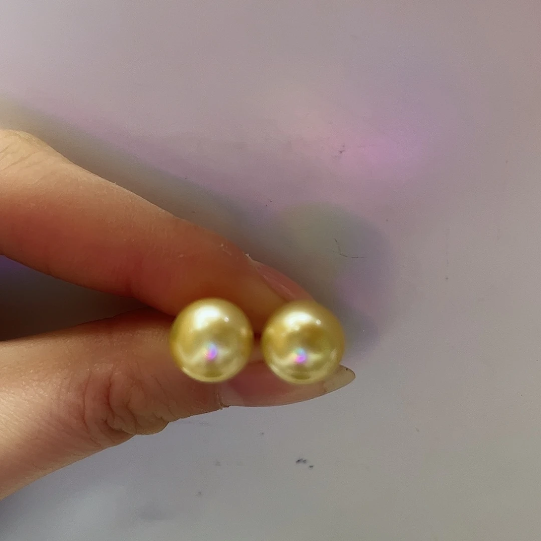 海水珍珠银S925镶嵌耳饰