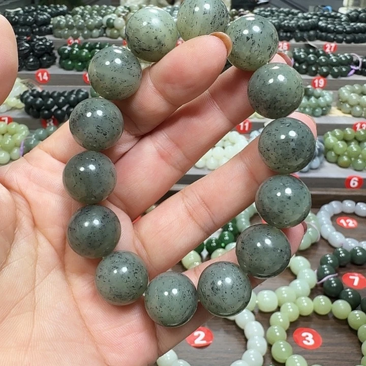 未镶嵌手链和田玉新疆青花卡16