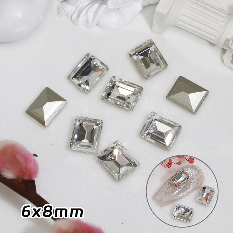 【马上制造局】美甲店老板娘超值浮力6x8白色冰糖10颗K9长方形奢华