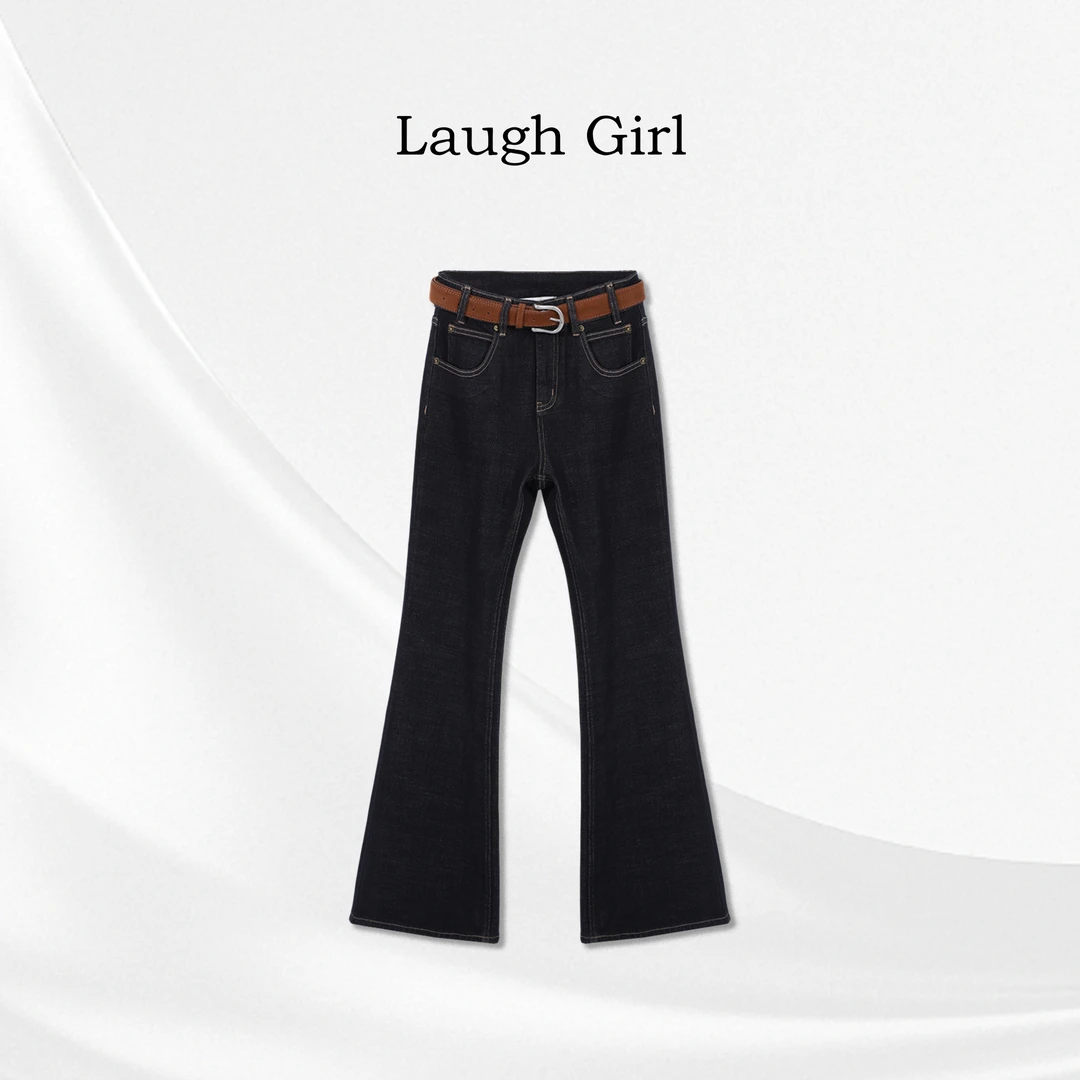 楚楚君 Laugh girl【长腿丹宁】设计丹宁莱赛尔微喇牛仔裤KL53962J
