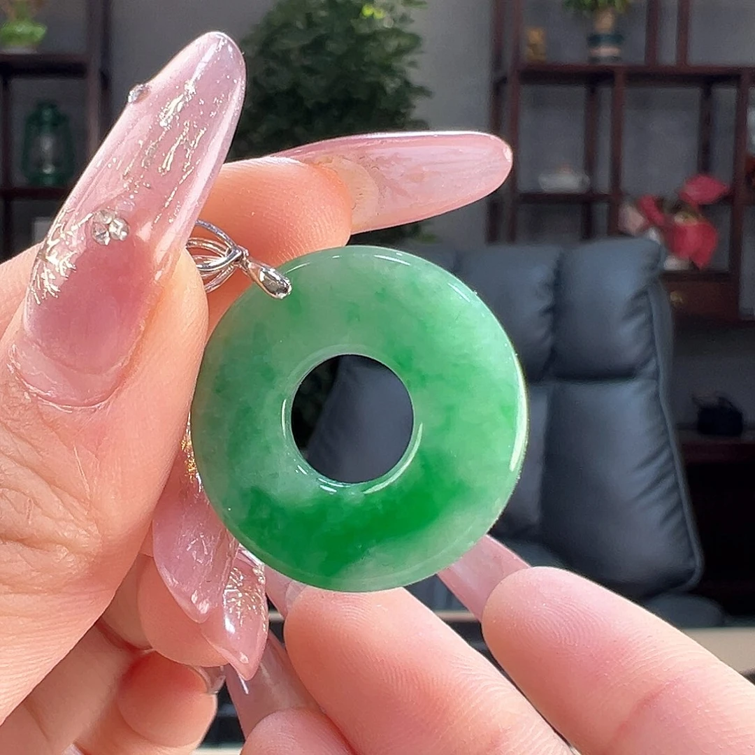 翡翠吊坠(不含链)18K金镶嵌吊坠67