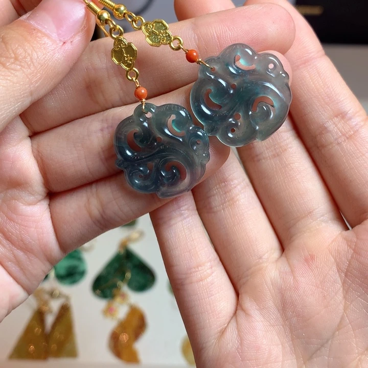 翡翠未镶嵌耳饰耳饰