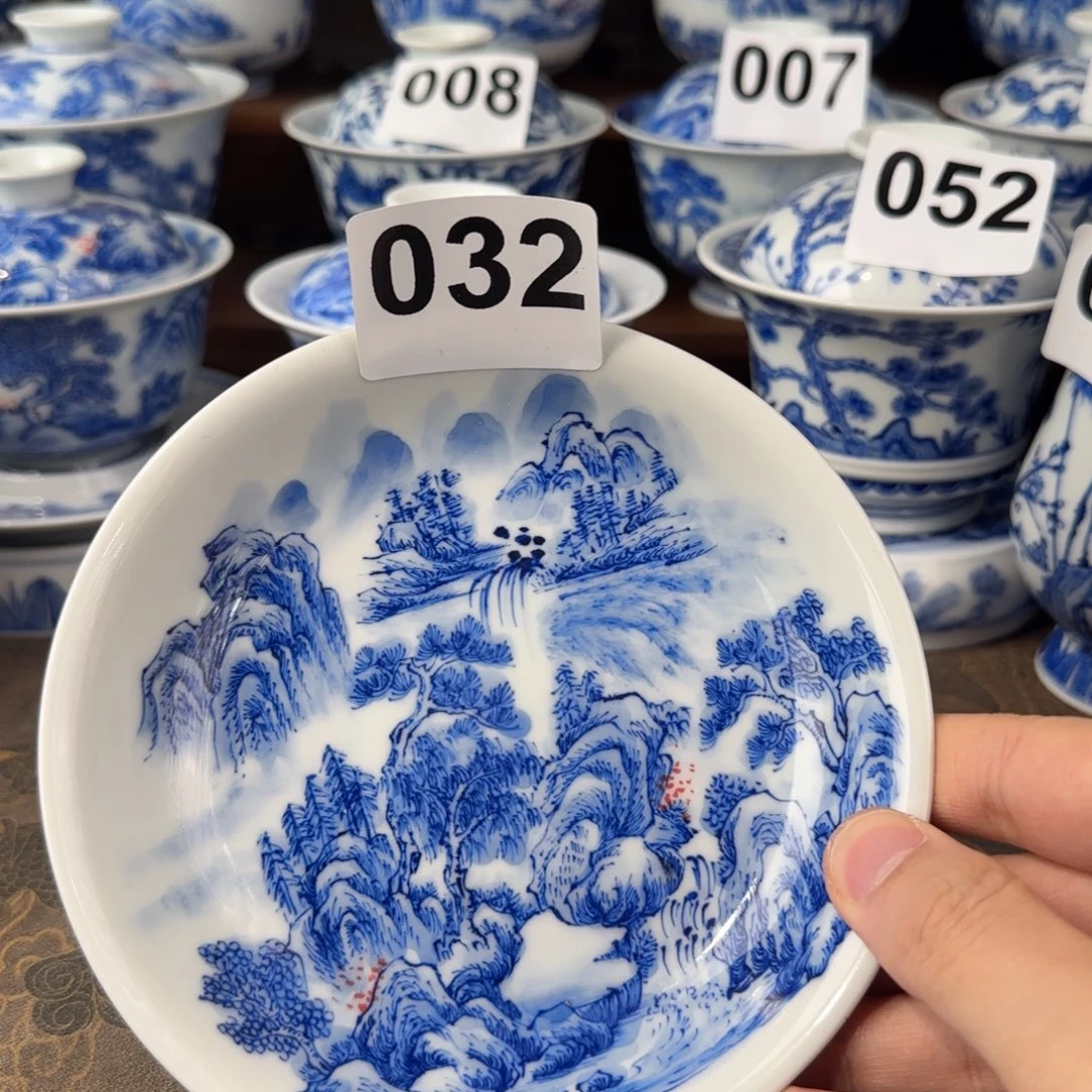 景德镇手绘山水小壶承