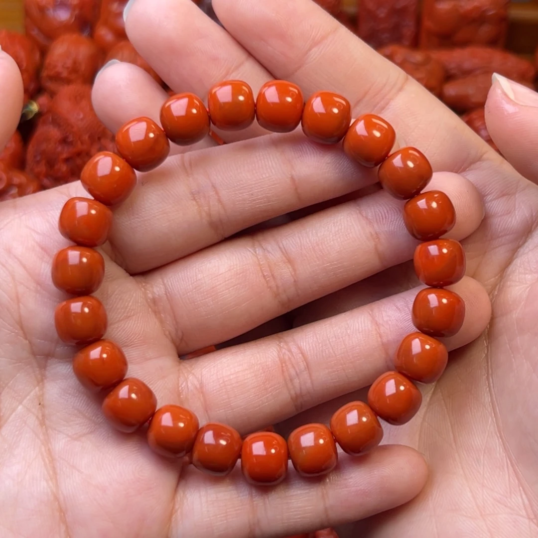 南红玛瑙未镶嵌川料瓦西9mm尺寸老型手串