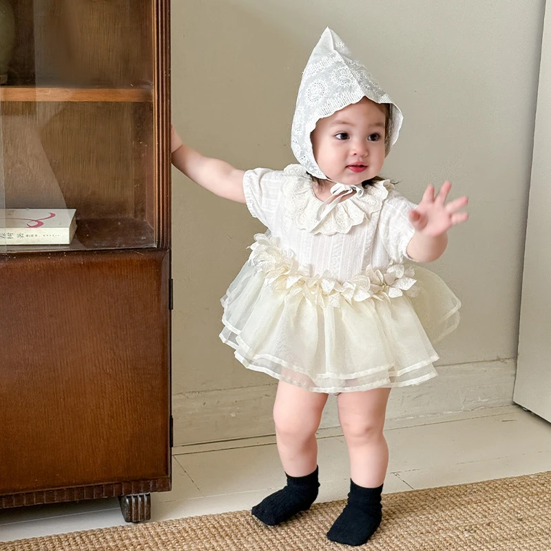 宝宝连衣裙夏季25新款女童a类泡泡袖女宝甜美公主裙洋气韩版