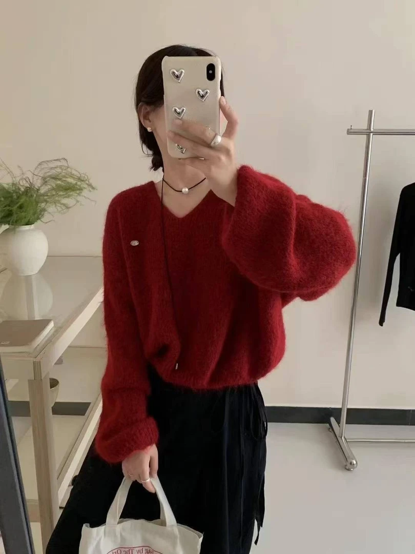 【K280-K346】韩版设计感针织女简约甜美百搭上衣宽松针织毛衫