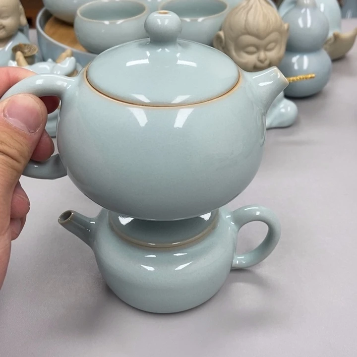 瓷天青色赵琳老师西施壶