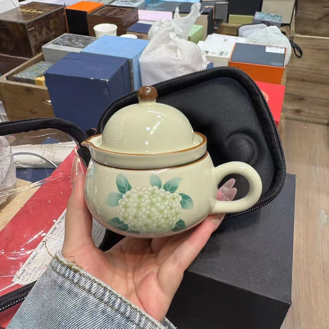 米黄绣球花开一壶一杯旅行套组  1515