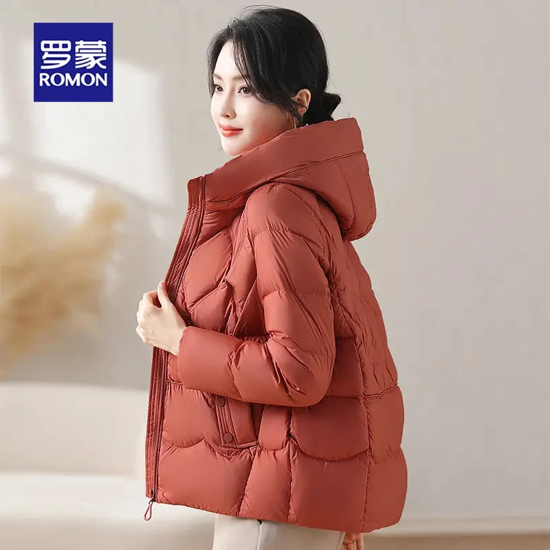 罗蒙妈妈冬装羽绒服外套2025新款洋气减龄中老年女秋冬短款羽绒服