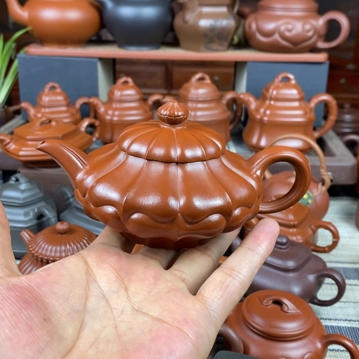 紫砂茶壶合菱220cc原矿赵庄朱泥特价