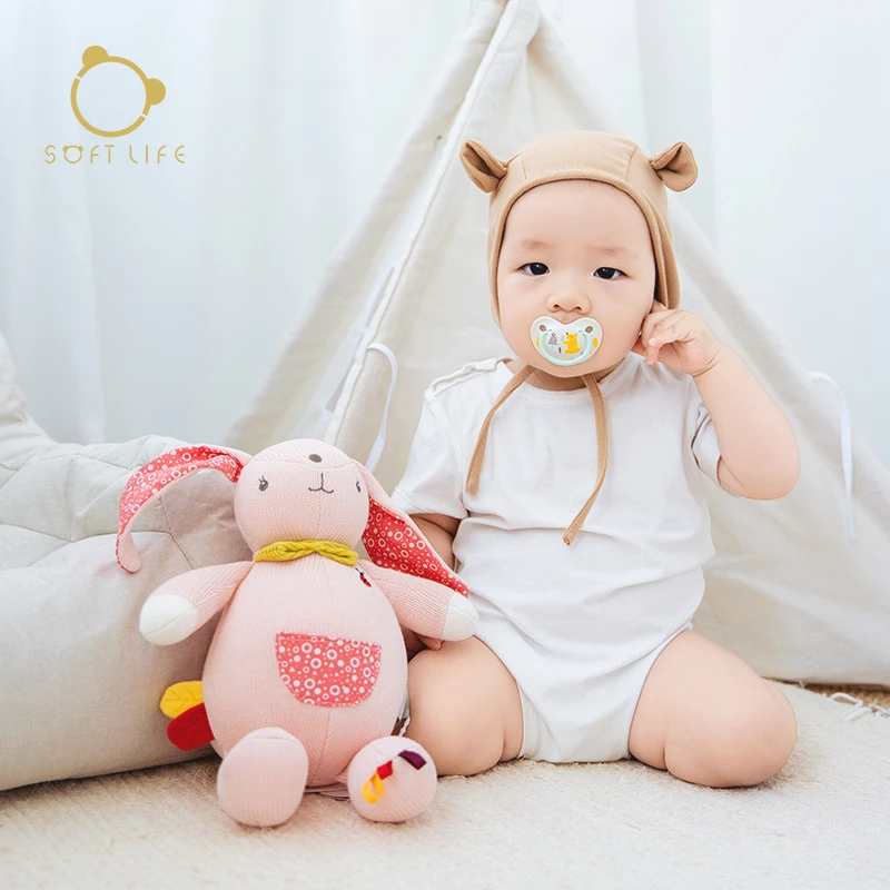softlife兔子公仔婴儿安抚玩偶毛绒玩具可啃咬宝宝哄睡神器礼物