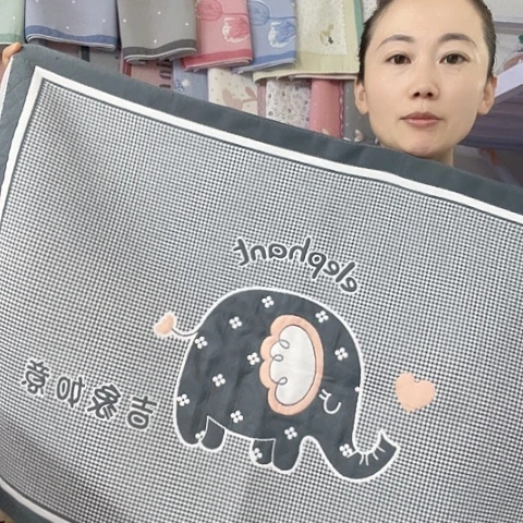 棉纱布黑色小象纯棉