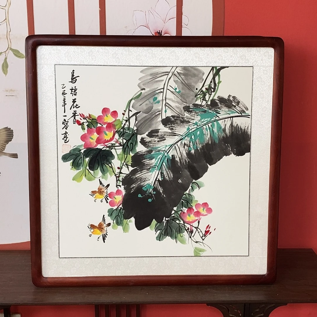 国画带框尺寸62✖️62厘米手绘包邮