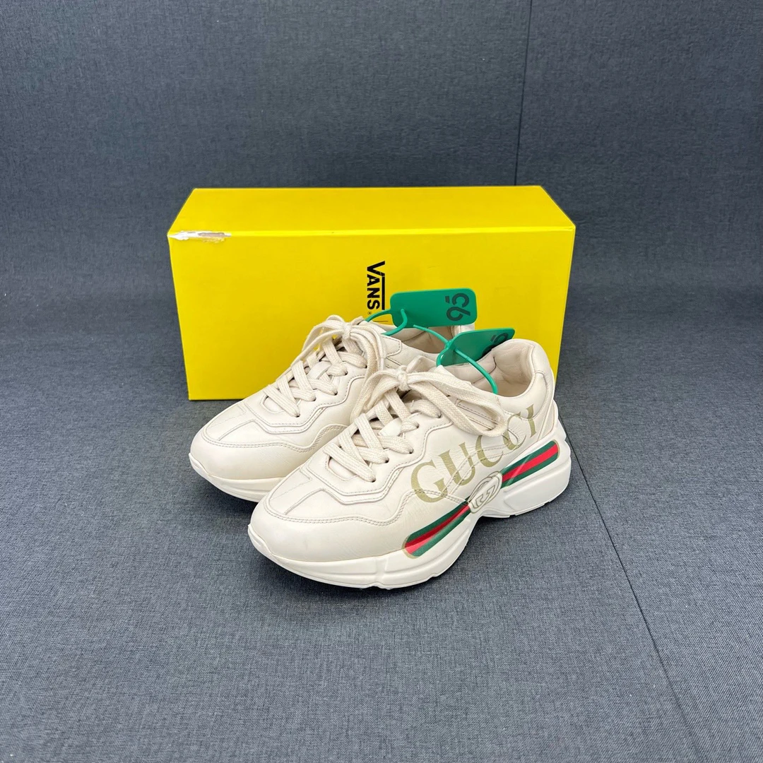 95新 GUCCI/古驰 gucci rhyton 象牙白腰带logo 码数 34 配盒