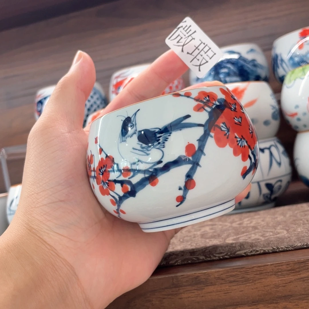 釉下手绘茶具微瑕
