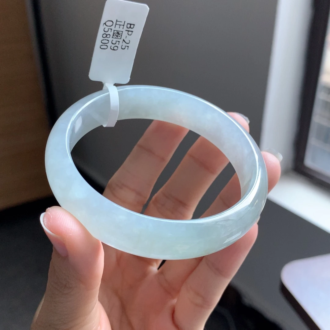 翡翠手镯未镶嵌宽版冰条20号