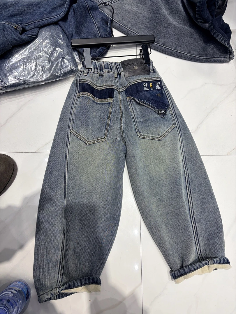 杭州六小六正版 BY LIUXIAOLIU冬季儿童加绒牛仔裤20437