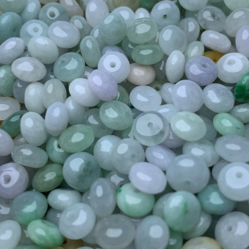 【闪购商品】翡翠手链未镶嵌卡4.8x7.5多宝鼓珠40颗