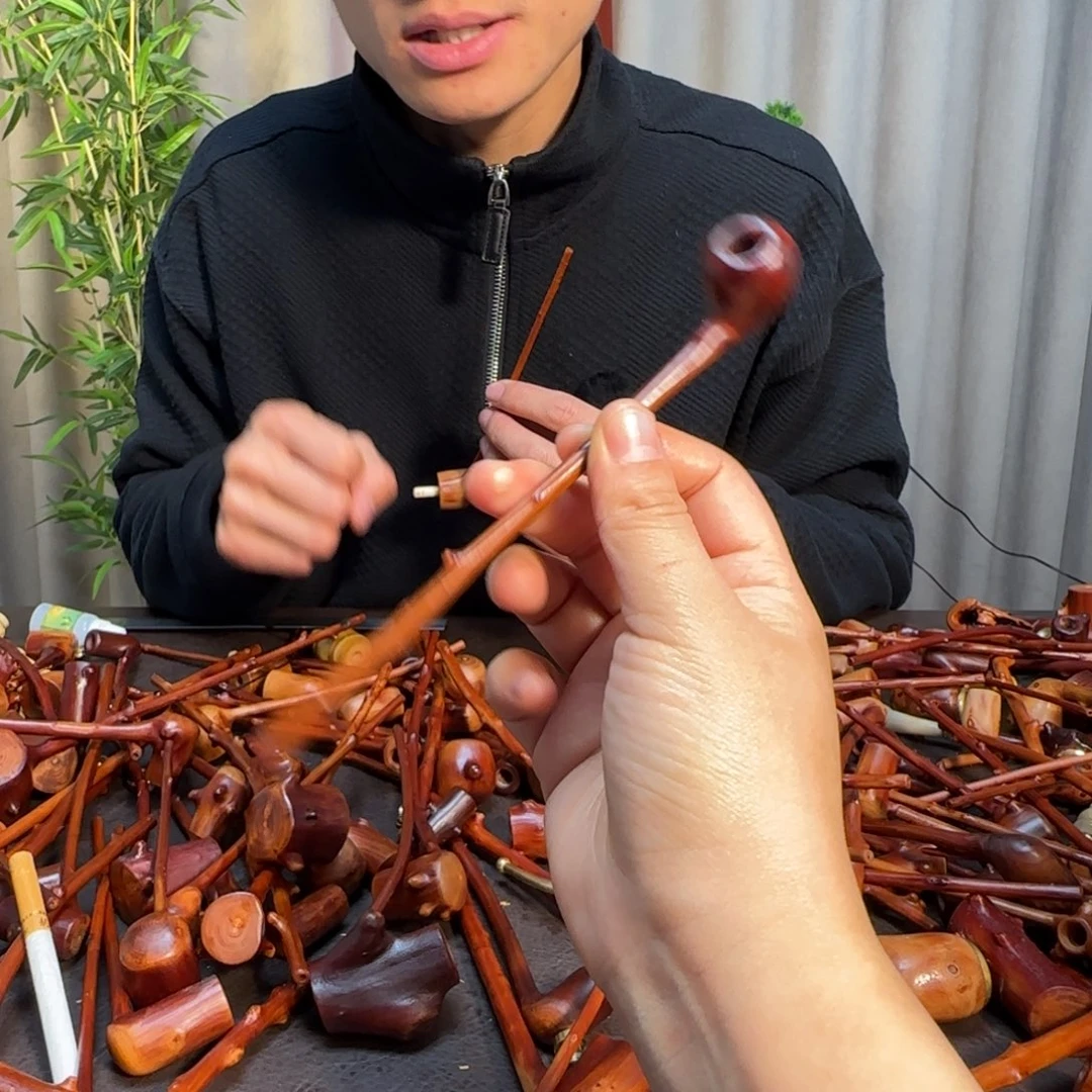 檬子木文玩手把件烟斗