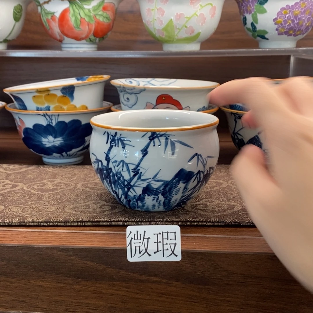 釉下彩老陶泥手工绘制