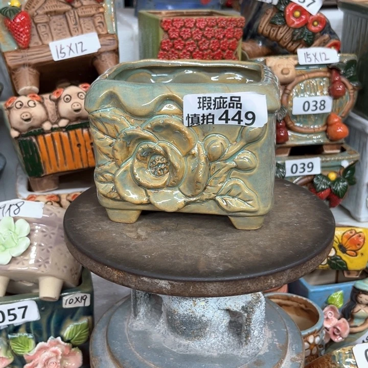 紫砂花盆粗陶材质多肉花盆