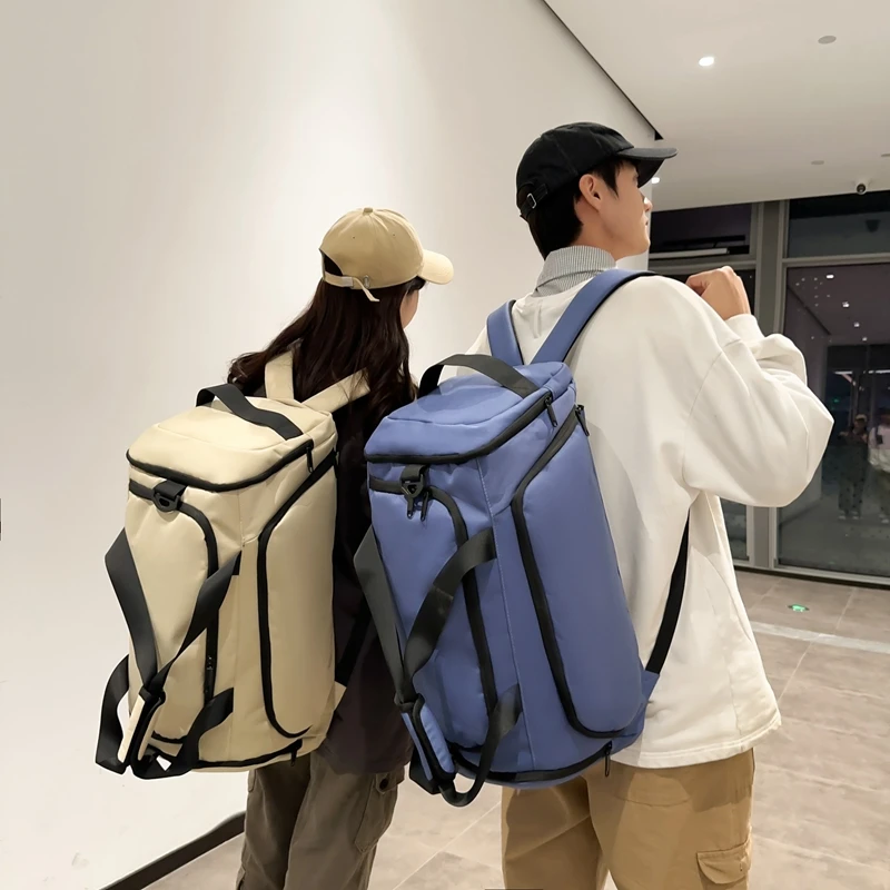 潮牌健身旅行包男士轻便双肩行李包女外出女防泼水运动健身包